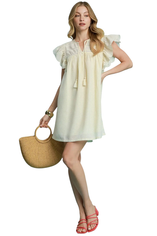 Modern Ruffle Cream Dress