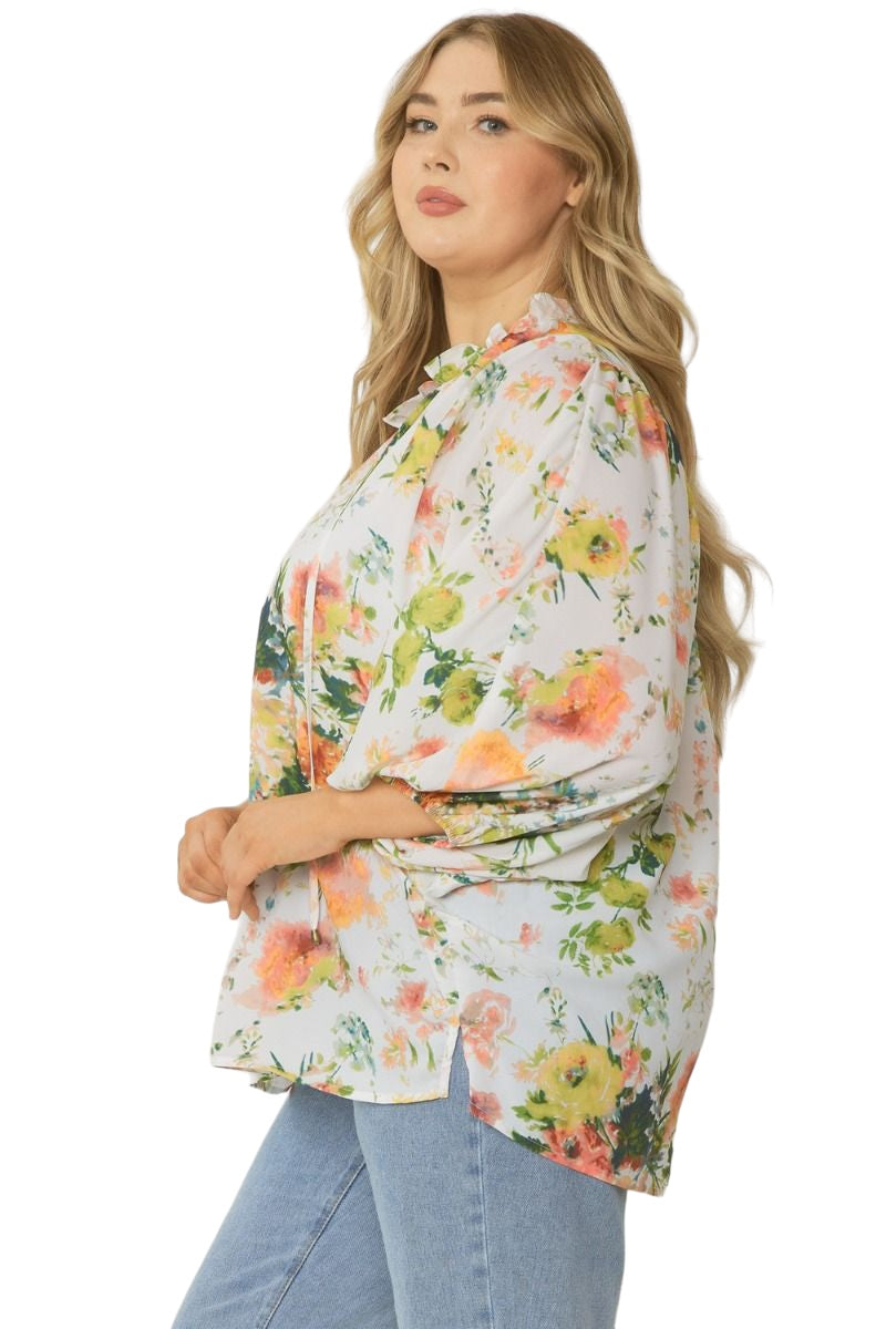 Plus One: She Has It All Floral Top