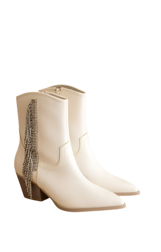 The Rowan Jo White Bootie