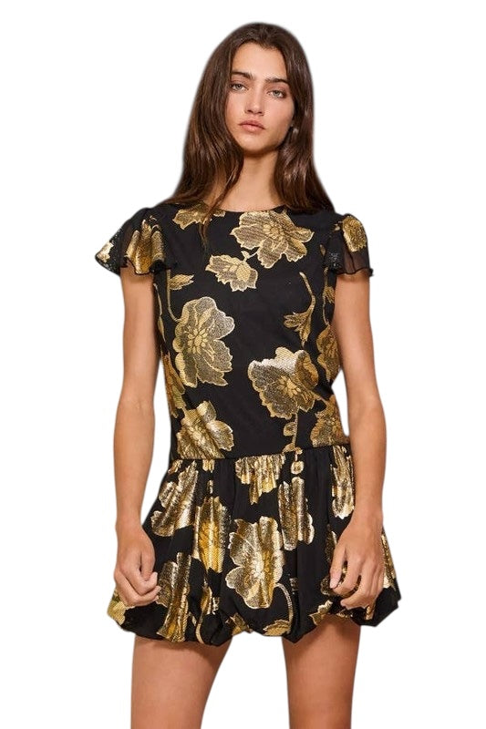 Perfect Timing Foil Dress