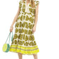 Abstract Print Olive Mix Midi Dress