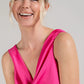 Keep Me Smiling Pink Satin Top