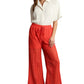 Feminine Coral Crochet Pant