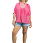 (P) Contemporary Puff Sleeve Pink Top