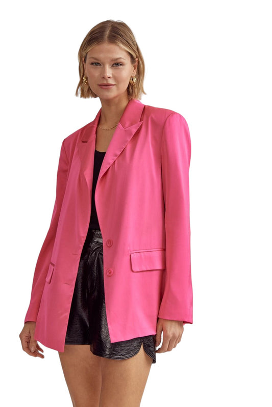 Hot Pink: My Fun Side Silk Blazer