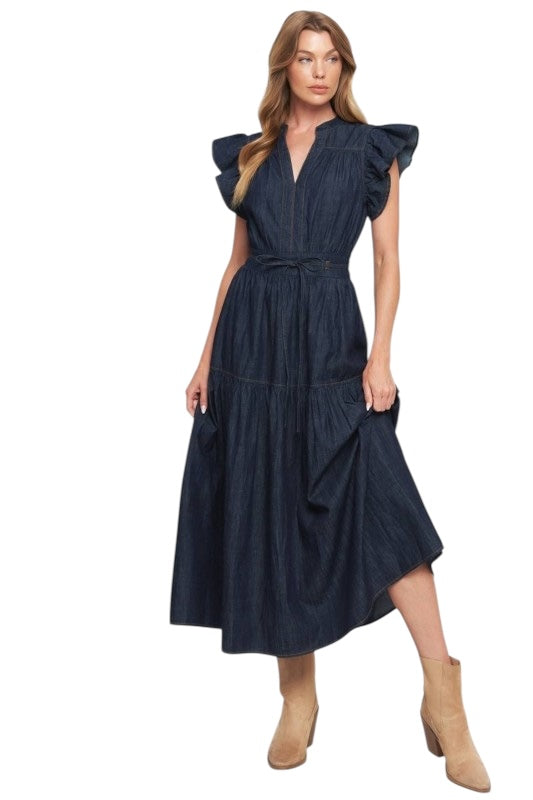 Whispering Wonders Denim Dress