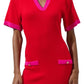 All Day And Night Pink Mix Midi Dress