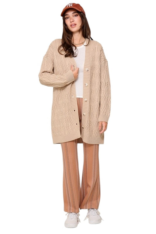 Passing Through Taupe Cardigan