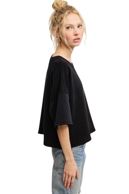 Anytime Modal Black Top