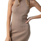 Much To Do Taupe Knit Dress