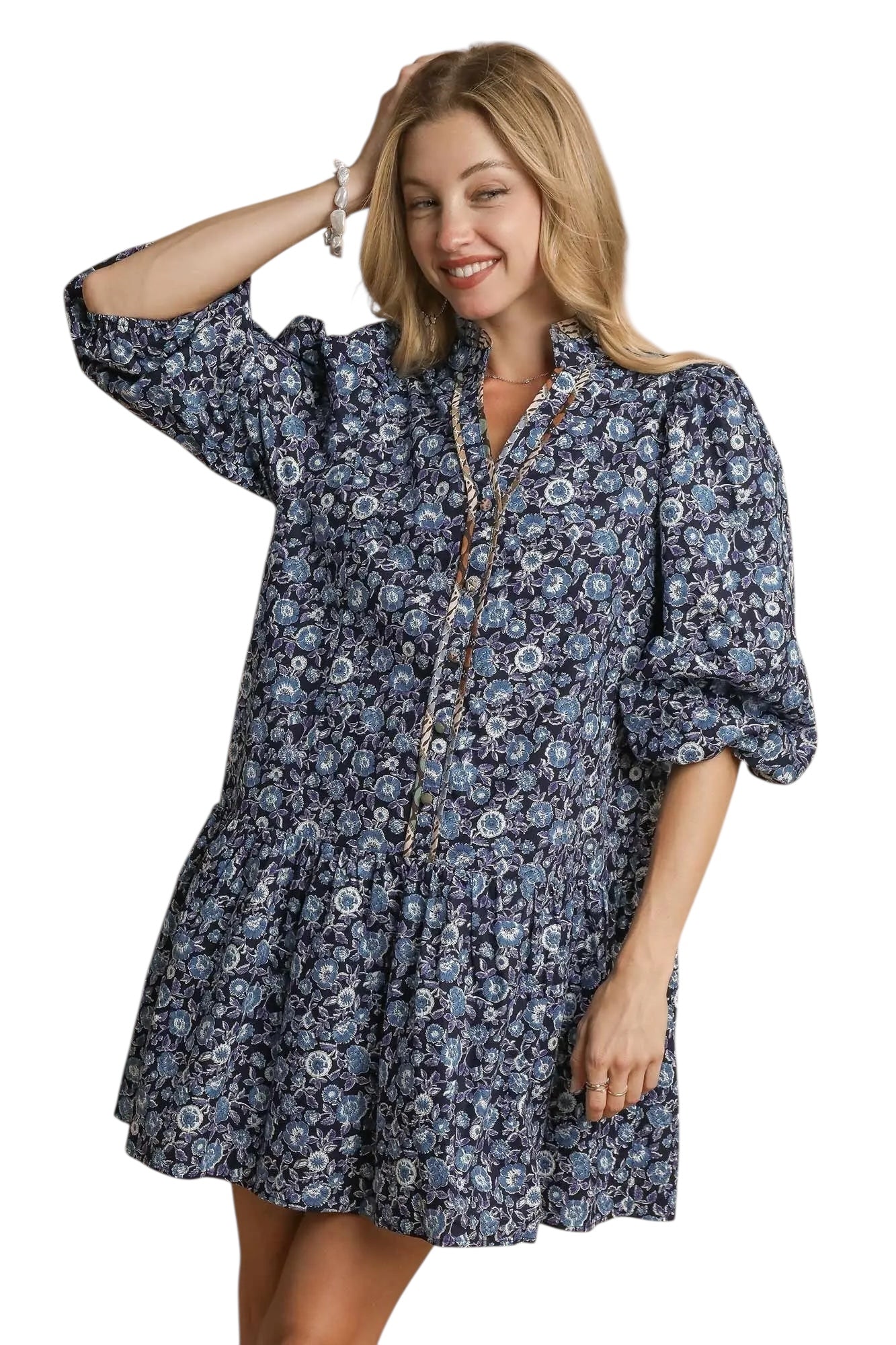 One You Want Navy Mix Dress