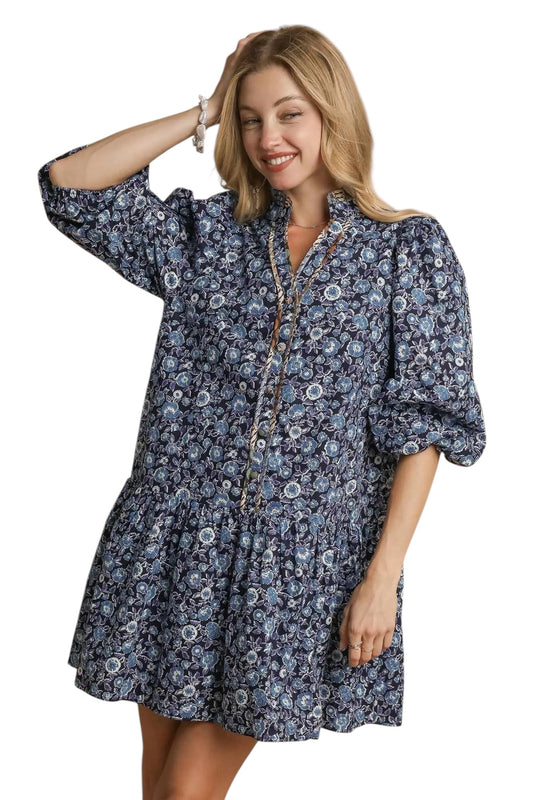 One You Want Navy Mix Dress