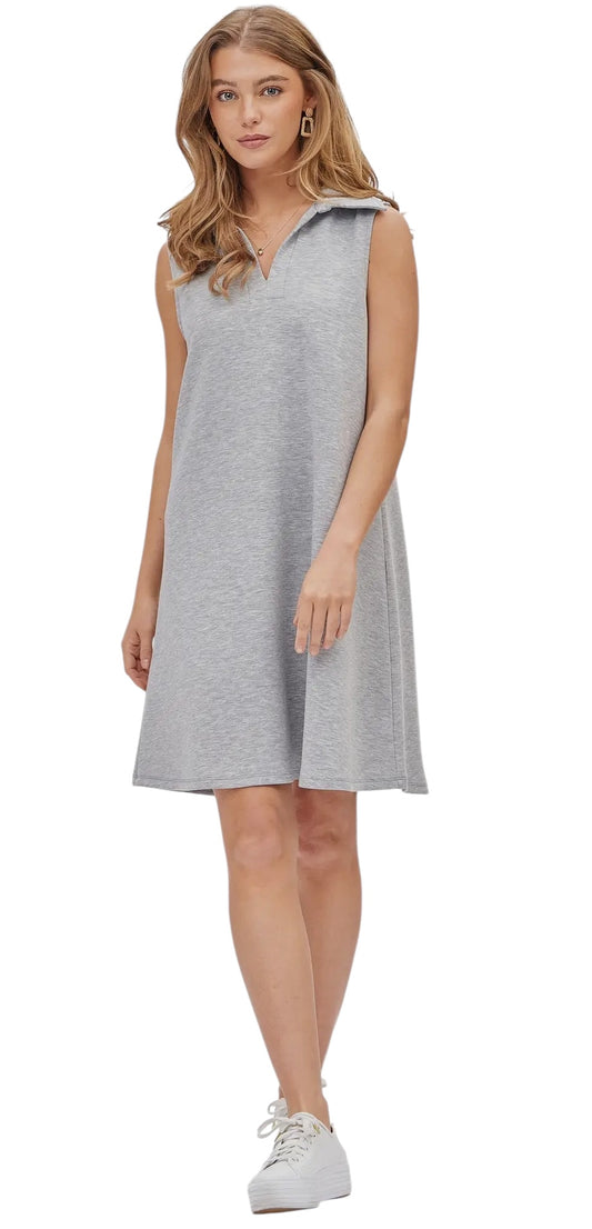 Picnic Stroll Grey Scuba Dress