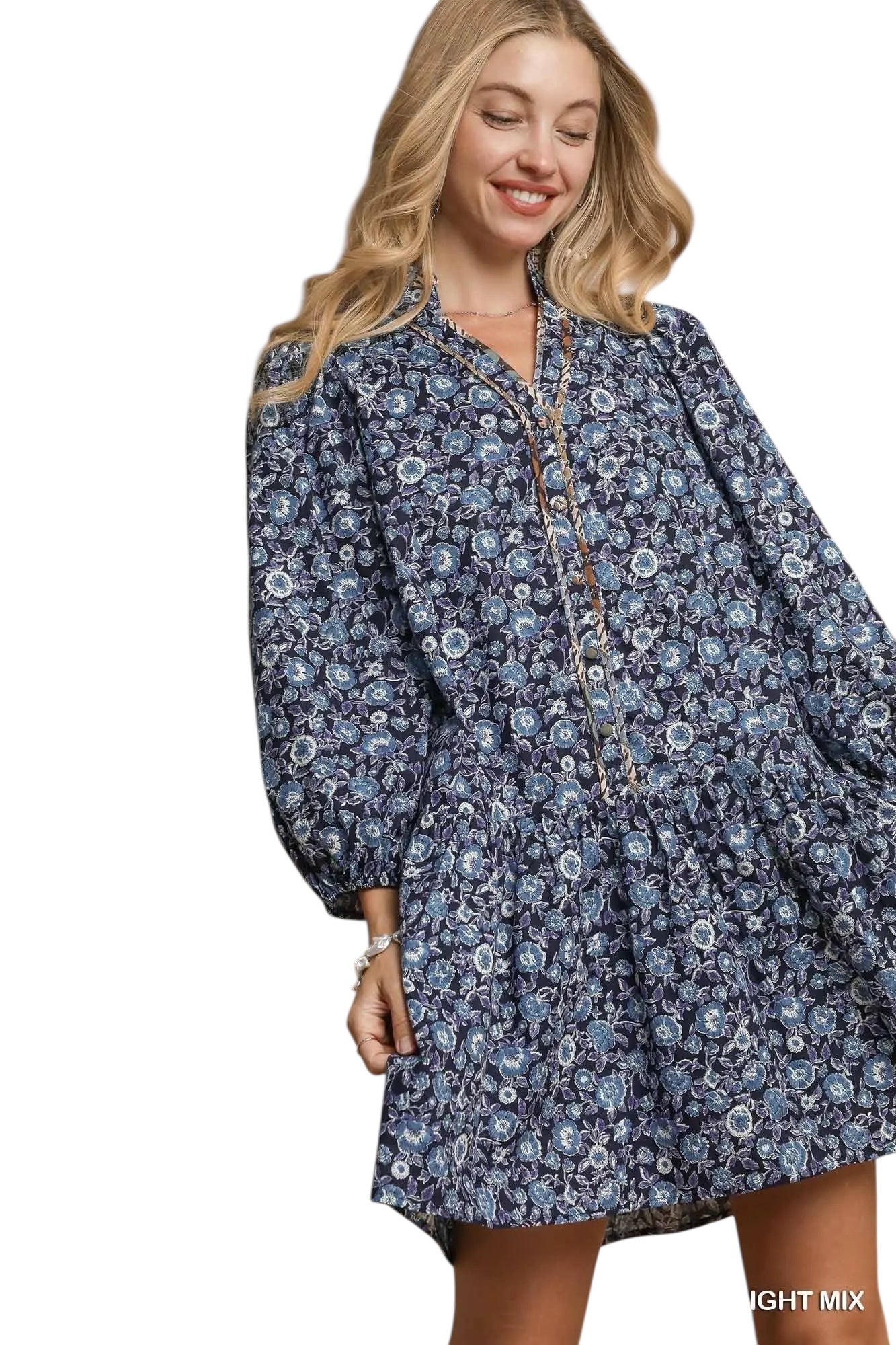 One You Want Navy Mix Dress