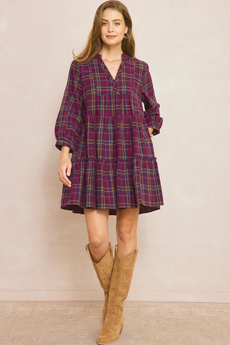 Plum: Touch Of Cheer Holiday Dress
