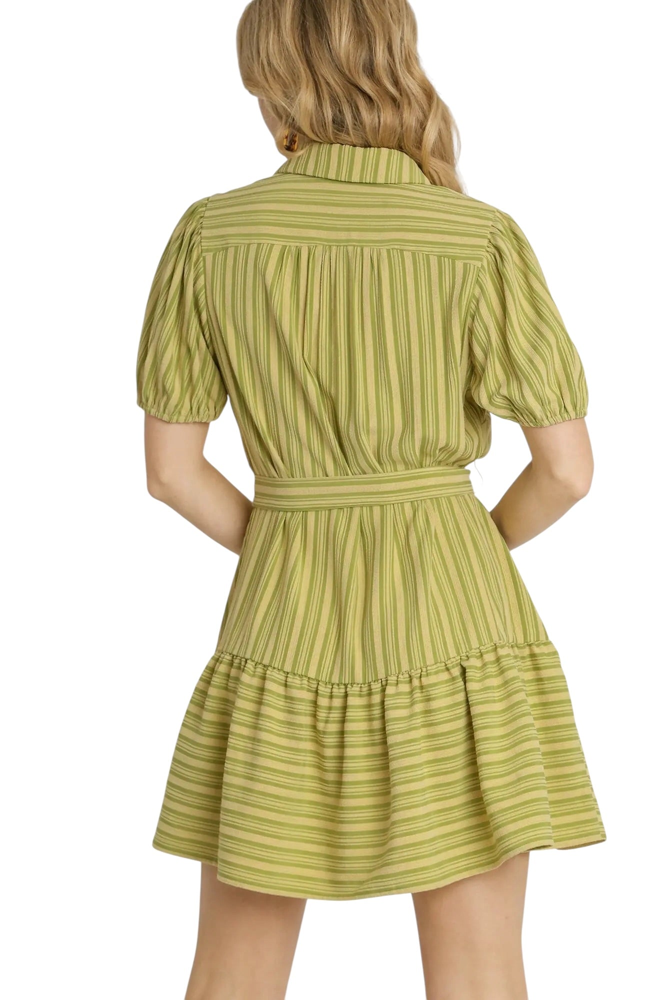 Chic Spring Lime Belted Dress