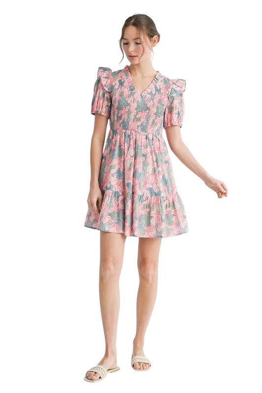Saving Grace Floral Pink Dress