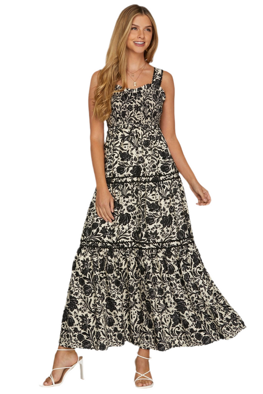 Spin Me Around Black Mix Dress
