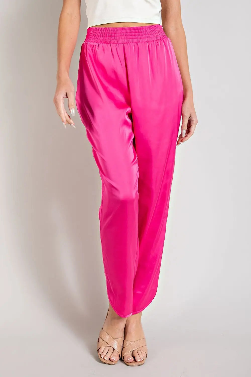 Summer Girl Pink Satin Pant