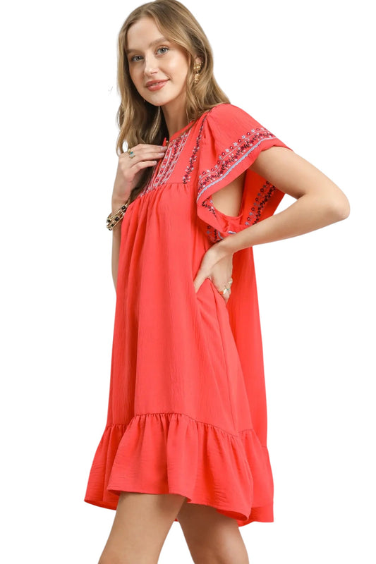 Through The Week Coral Dress