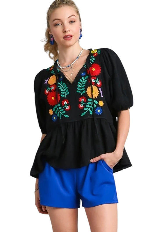 Something Extra Embroidered Top