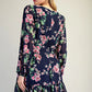 Navy: Give In To Me Floral Dress