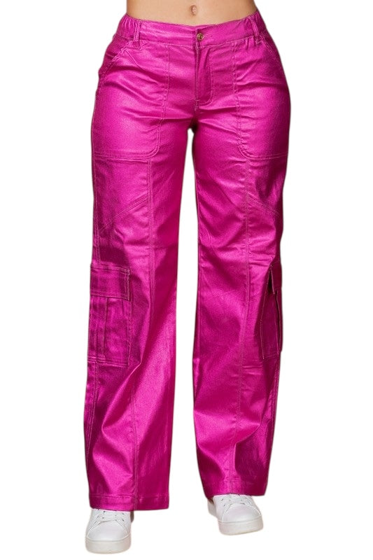 She Is On A Roll Metallic Pink Pant