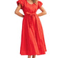 Everyday Red Belted Dress