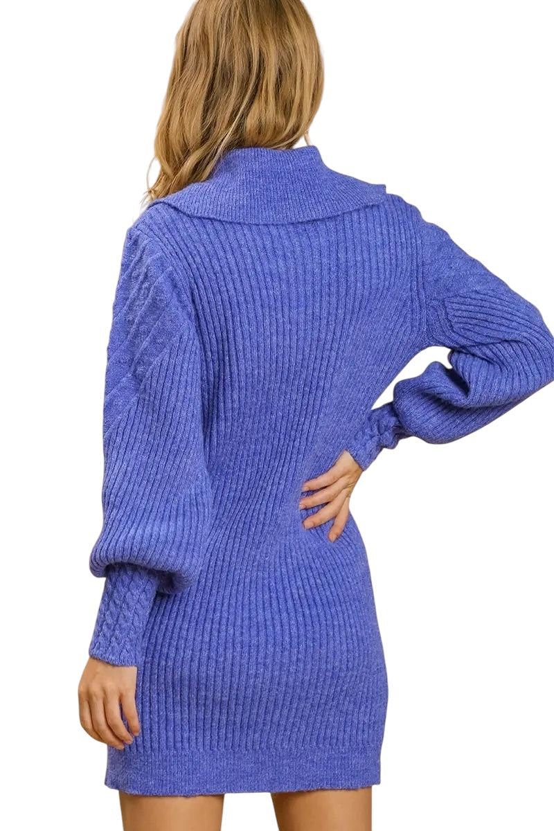 Winter Wonderland Blue Sweater Dress