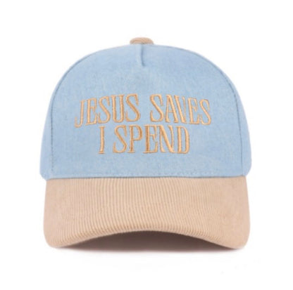Stitched Cord Jesus Saves Hat