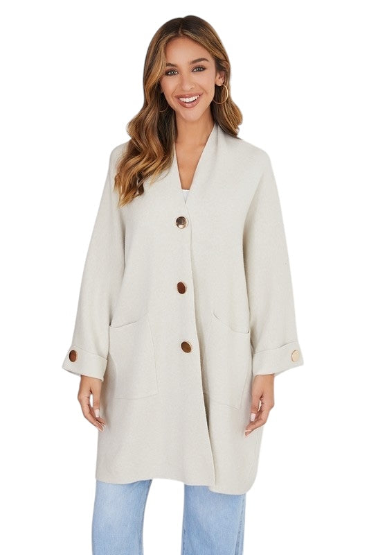 Beige: Watch Her Reign Cardigan