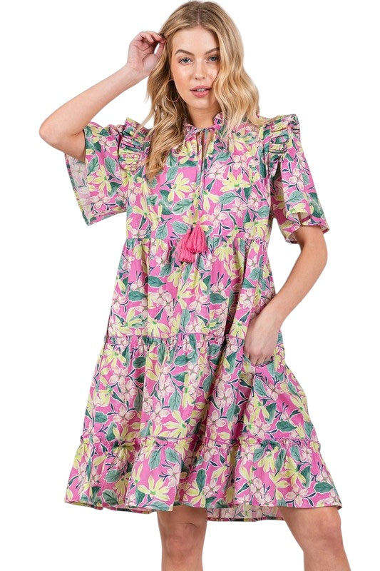 Garden Party Sage Floral Dress