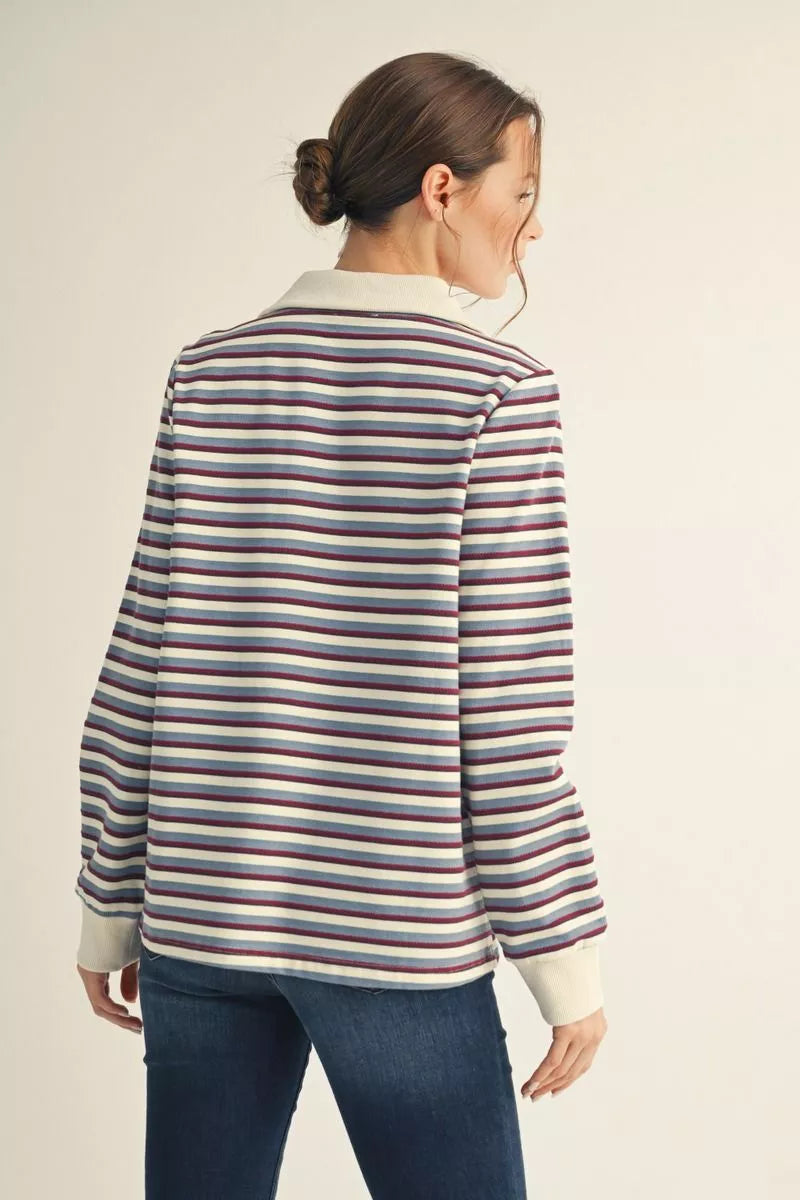 Raisin Denim Contrast Top