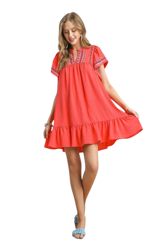 Through The Week Coral Dress