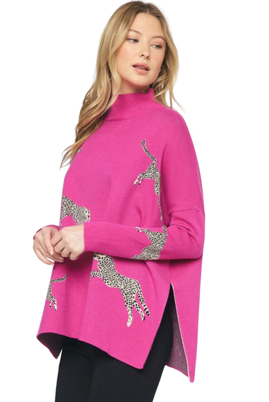 PINK: WILD FOR YOU CHEETAH SWEATER