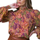 Bring Out The Wine Floral Blouse