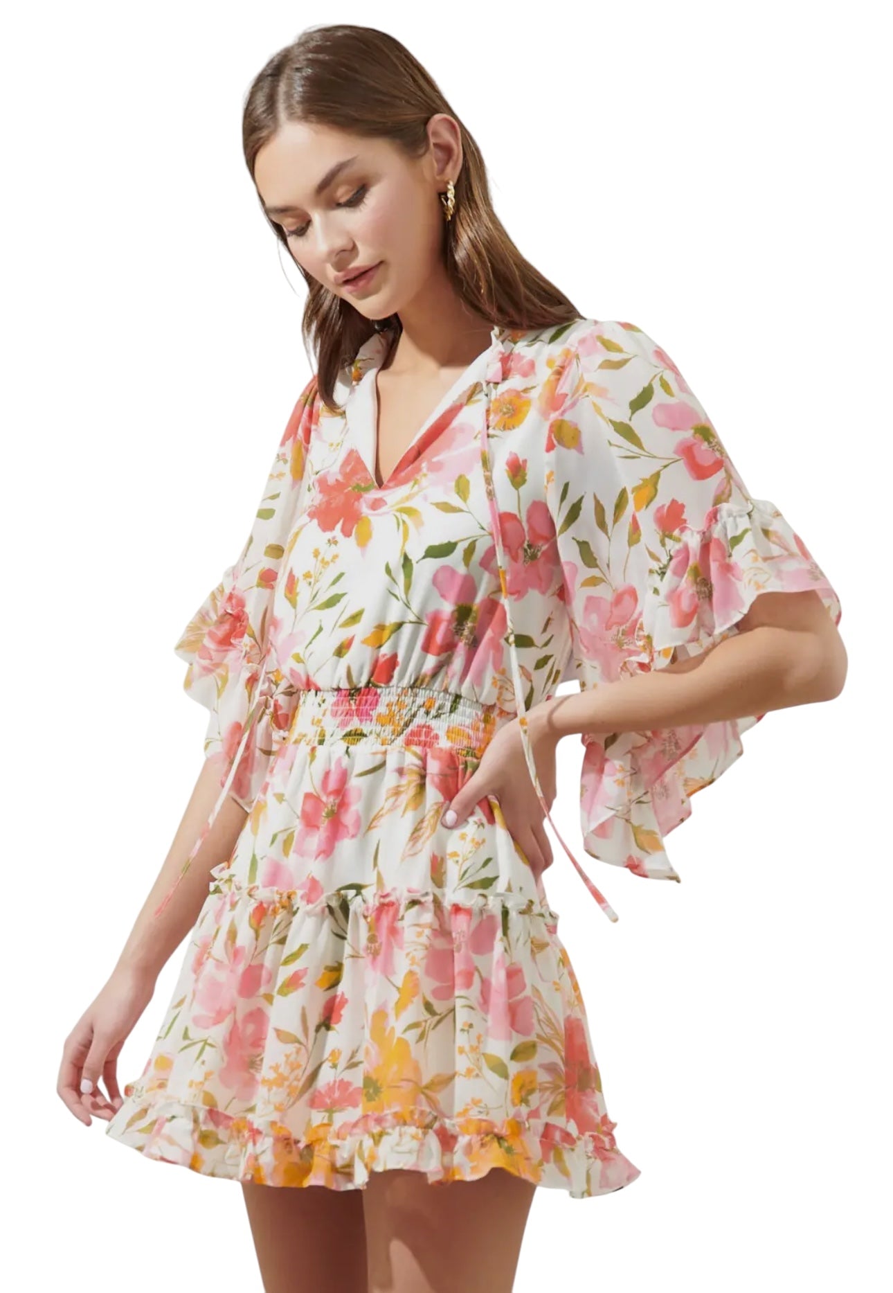 Lively Dreams White Floral Dress