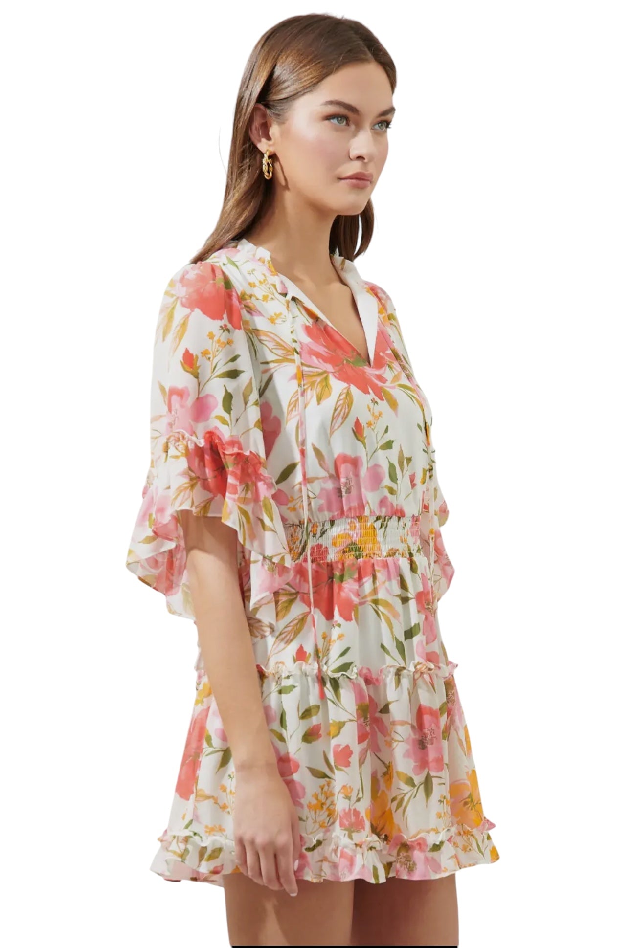 Lively Dreams White Floral Dress