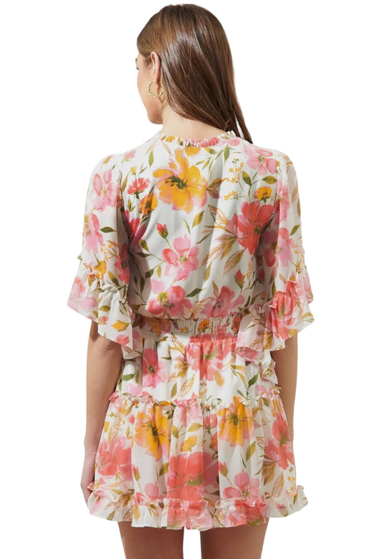 Lively Dreams White Floral Dress