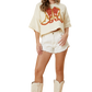 Peach Cowboy Boots Tee