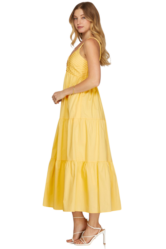 Morning Market Yellow Midi Dress