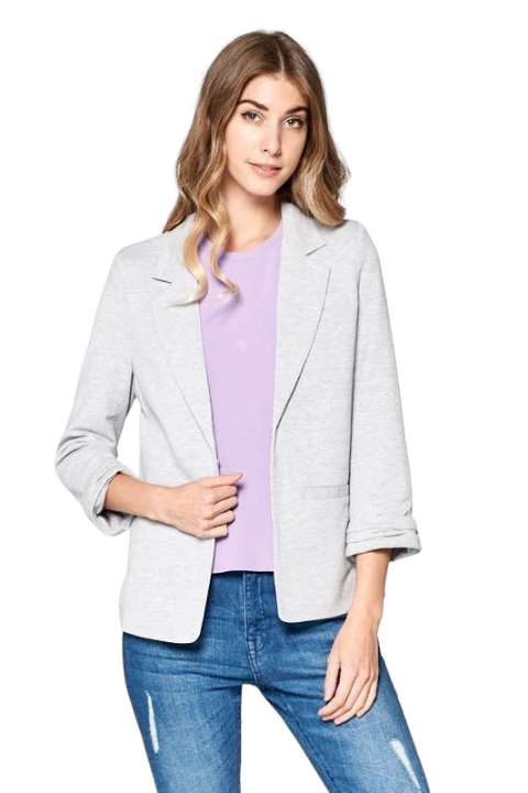 Polished Off Grey Cotton Blazer