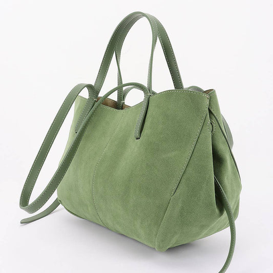 The Mel Suede Tote: Fall Green