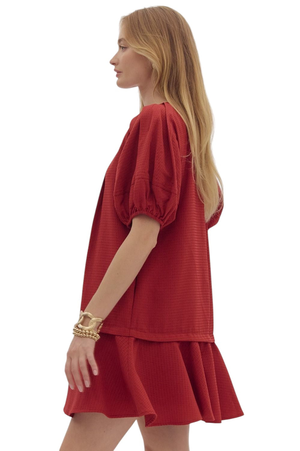 Shift in Perspective Brick Dress