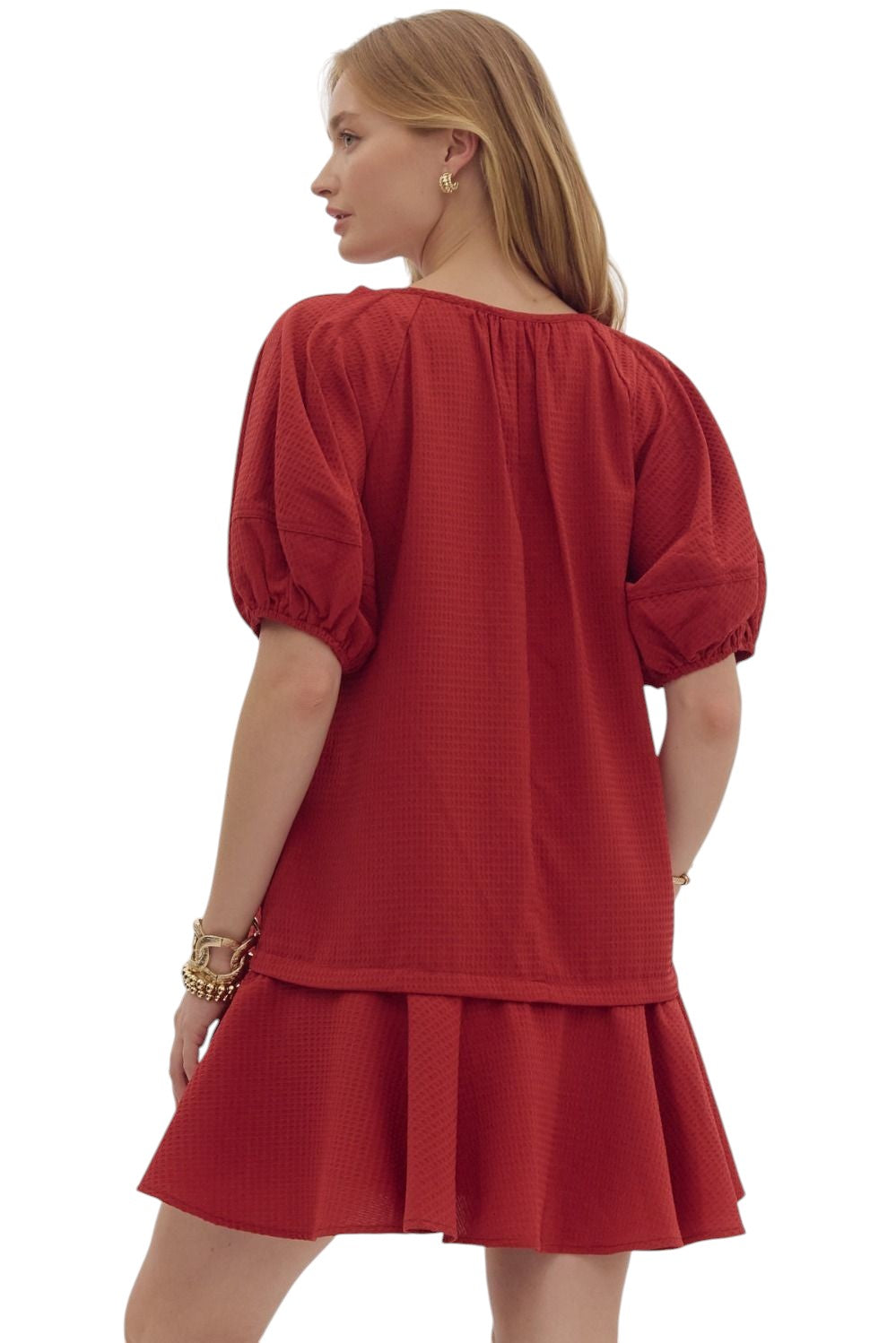 Shift in Perspective Brick Dress