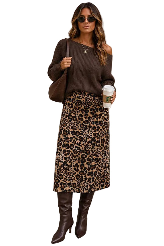 Wild Side Satin Midi Skirt