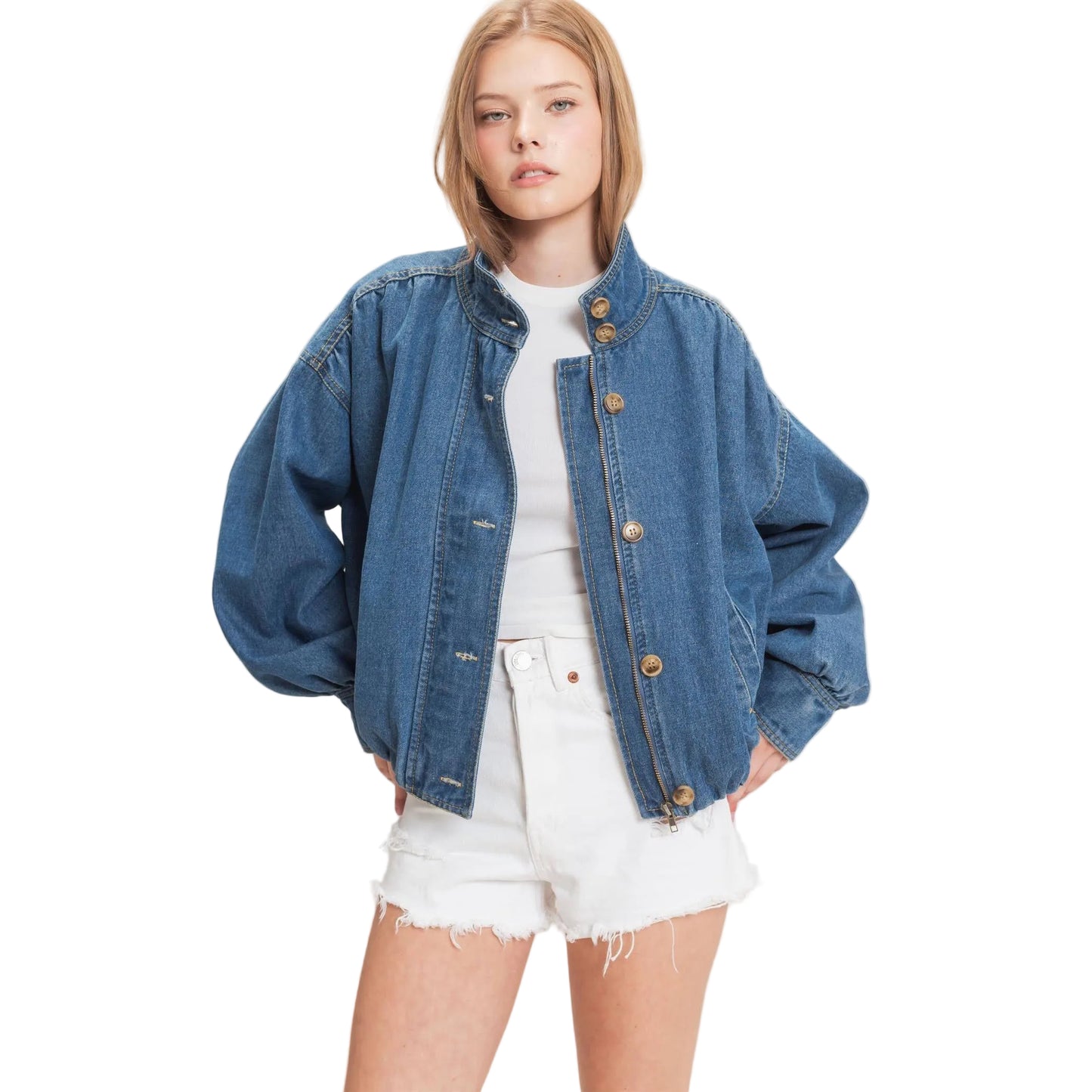 The Midland Denim Bomber Jacket