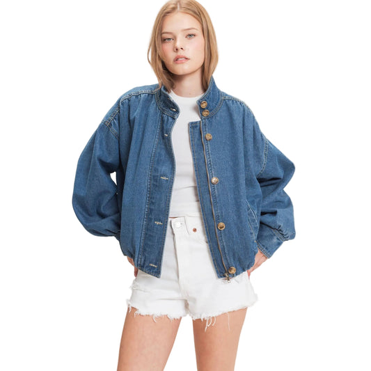 The Midland Denim Bomber Jacket