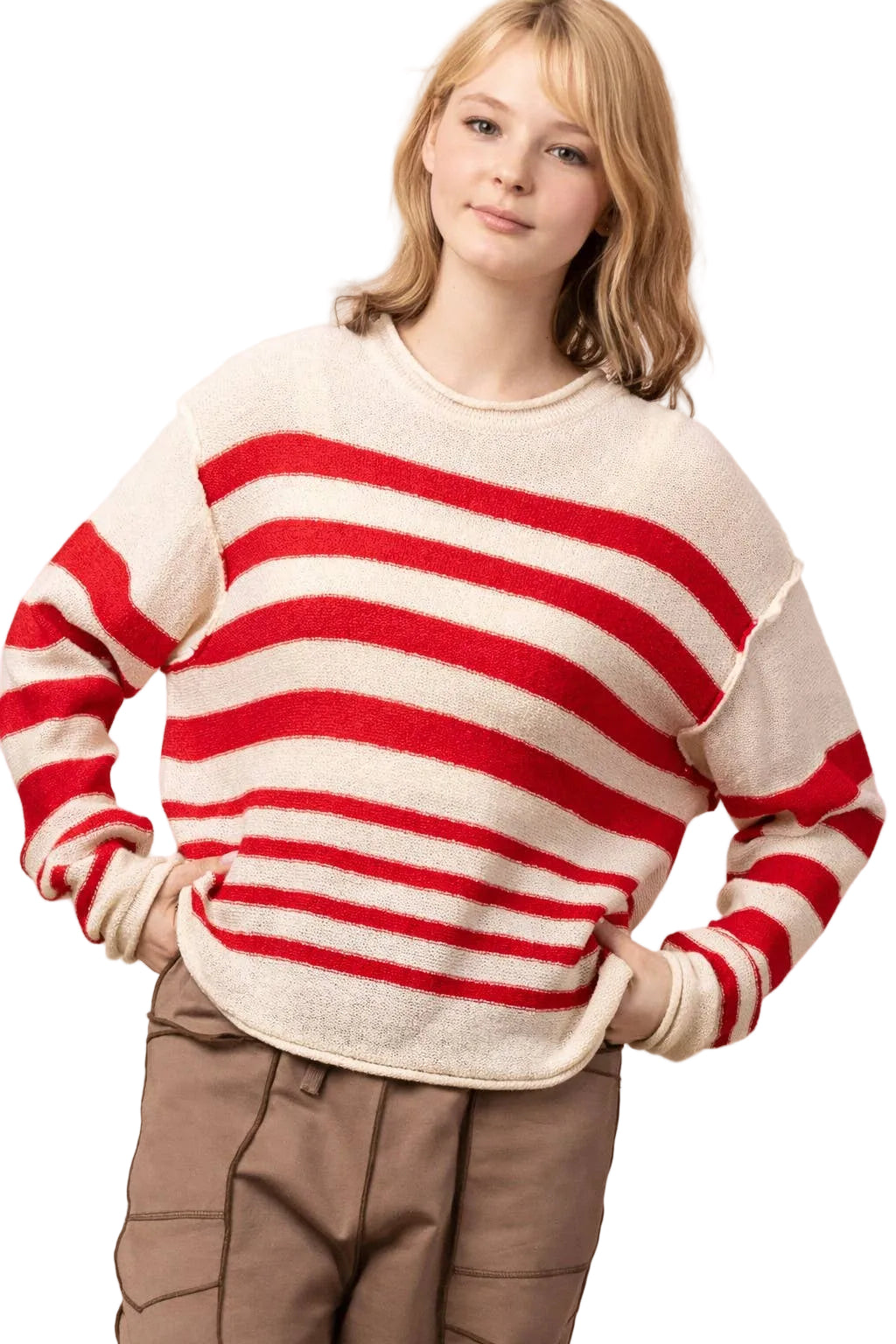 Stand By Me Tomato Knit Sweater