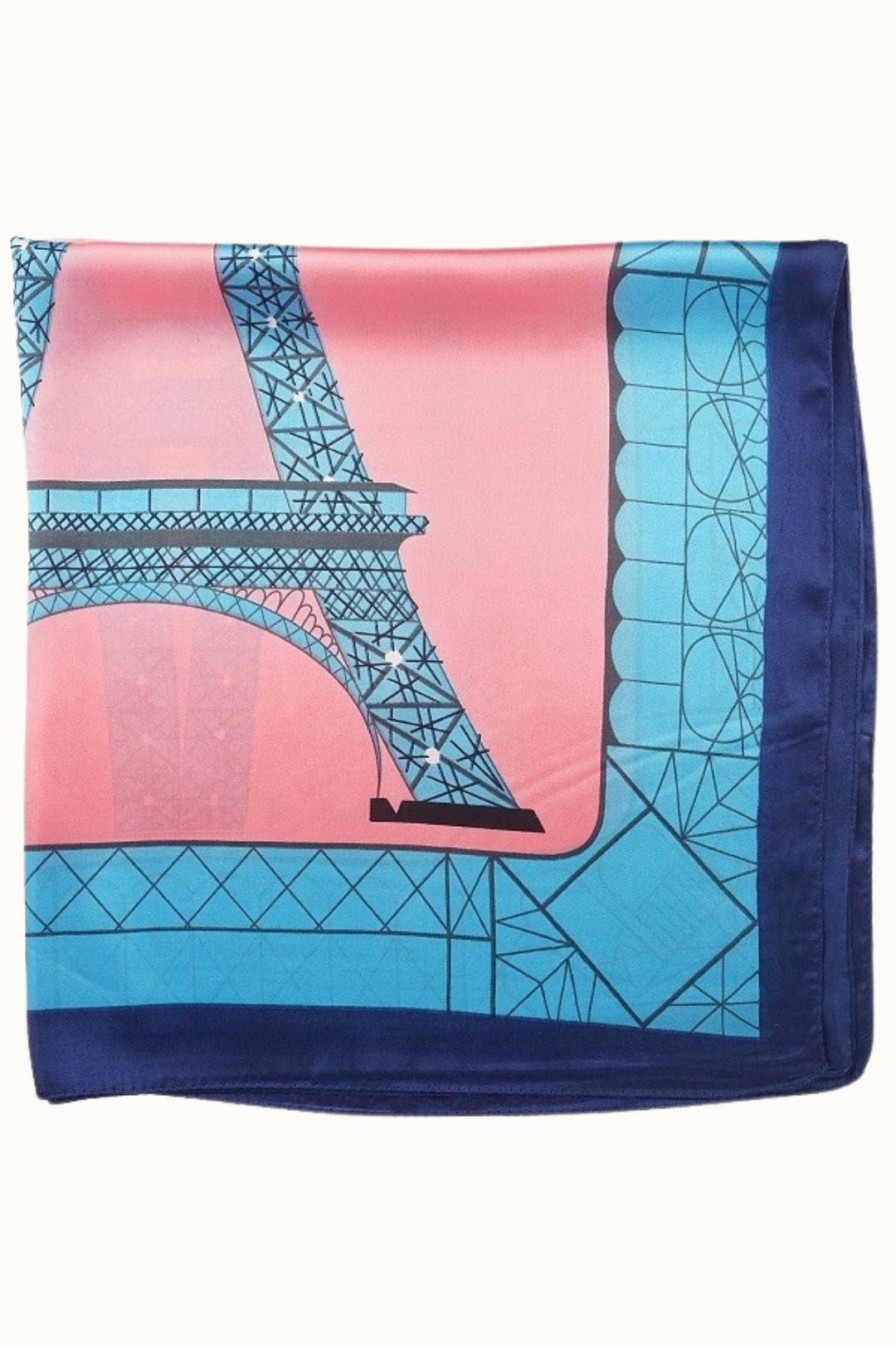 Satin Neckerchief: Sky/Pink